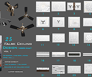 25 False Ceiling Design + Ceiling object - Vol 1
