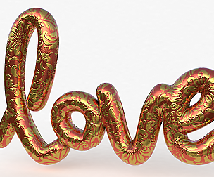 Love Decoration Fabric Written