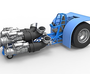 Pulling tractor with 4 jet engines 1:25