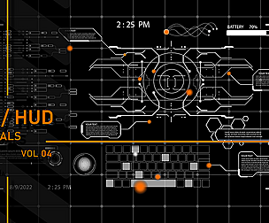 215 + ui / hud scifi graphic DECALS VOL 04