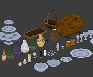 Tableware Low Poly Asset