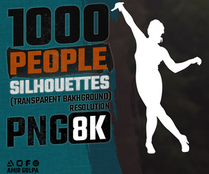 1000 people silhouettes