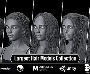 40 Stylized 3d Hair Models