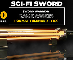 20 SCI-FI SWORD GAME ASSETS (POLY OPTIMALI)