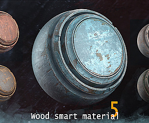 5_ damaged colored wood
