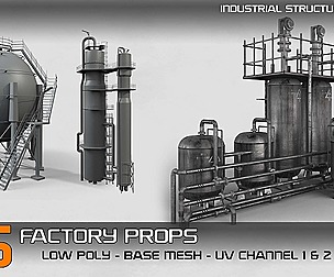 industrial structures Vol 01 - 5 Factory Props