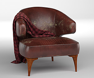 Old leather armchair