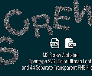 Screw Opentype SVG Font & PNGs