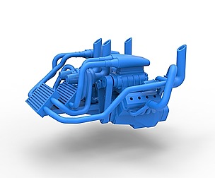 Twin-engine V8 for pulling tractor 1:25
