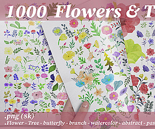 1000 Flowers & Trees png 8k vol 2