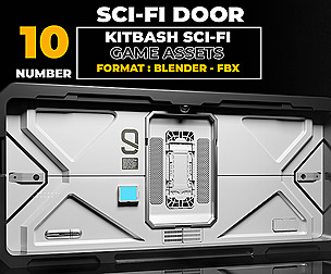 10 SCI-FI DOOR GAME ASSETS (POLY OPTIMALI)