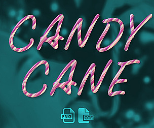 Candy Cane Opentype SVG Font and PNG Files