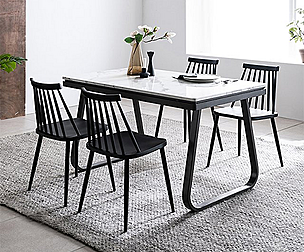Verdi marble dining table set for 4