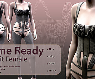 Outfit female Low-poly 3D model