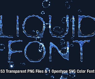 MS Liquid Bitmap Font and PNG Files