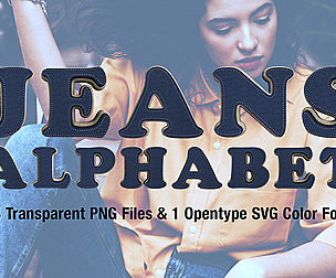 MS Jeans Bitmap Font & PNGs