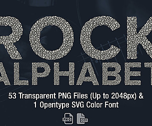 MS Rock Bitmap Font and PNGs