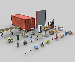 Low-Poly Warehouse Props