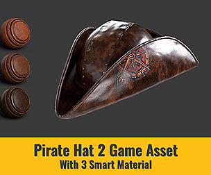 Pirate Hat 2 ( Game Asset , 3 Smart Material )