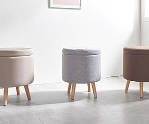 Stool Wood Leg Fabric Dressing Table Chair