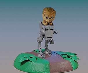 chewbacca on atst funko style 3D model