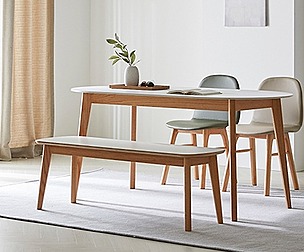 Oval 1800 Ceramic Dining Table Set