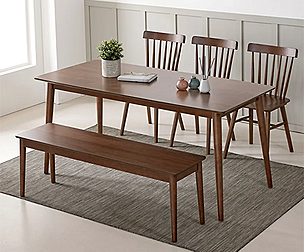 Coco solid wood dining table set