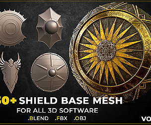 30 Shield Base Mesh Vol-01 (Game Ready)
