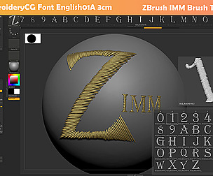 EmbroideryCG Font English01A 3cm ZB Tools