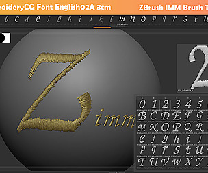 EmbroideryCG Font English02A size 3cm ZBush IMM