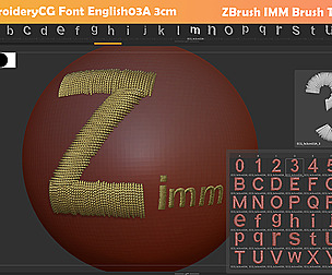 mbroideryCG Font English03A size 3cm ZBush IMM