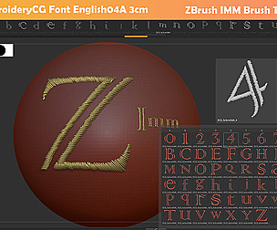 EmbroideryCG Font English04A size 3cm ZBush IMM