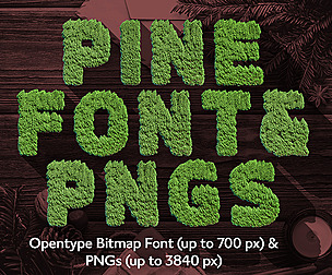 MS Pine Bitmap Font & PNGs