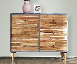 Vince solid wood chest of drawers 1000 GRW003C