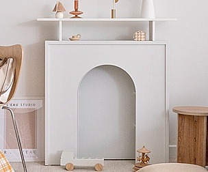 Pica Vaulted Fireplace Interior Shelving Cabinet