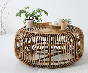 Daisy Garden PP Tray Rattan Basket