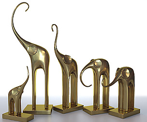 Figurines five elephants