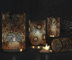 Decorative Openwork Candle Holders 3D model