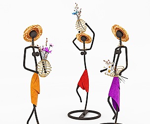Statuettes of ladies with bouquets of flowers