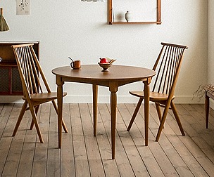 Rebecca round wooden table dining