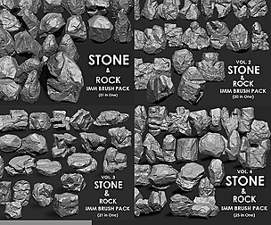STONE & ROCK MEGA PACK (4 IN ONE - 87 BRUSHES)