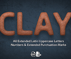 MS Clay Opentype Color Bitmap Font & PNGs