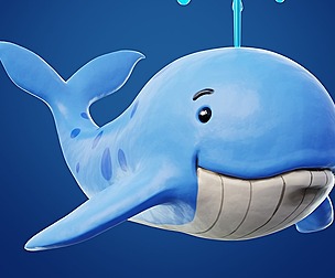 Stylized Cartoon Whale
