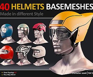 40 HELMETS BASEMESHES WHIT UVs