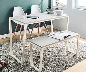 Robe 4 seater bench dining table set
