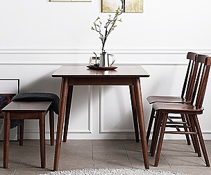 Cocoa 6-person wooden dining table set