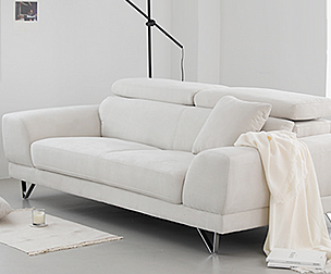Aqua fabric Ron 3-seater sofa