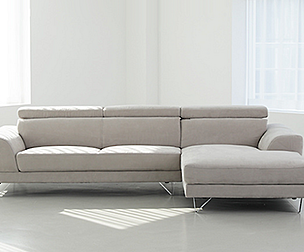 Aqua Fabric Lone Couch 4 Seater Sofa