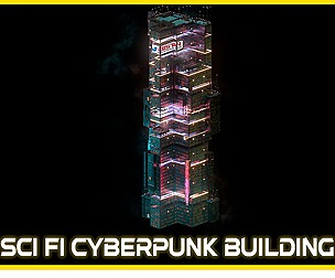 Sci-Fi Cyberpunk City Building 4