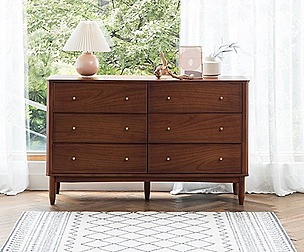 Luad 6 compartment wide chest of drawers